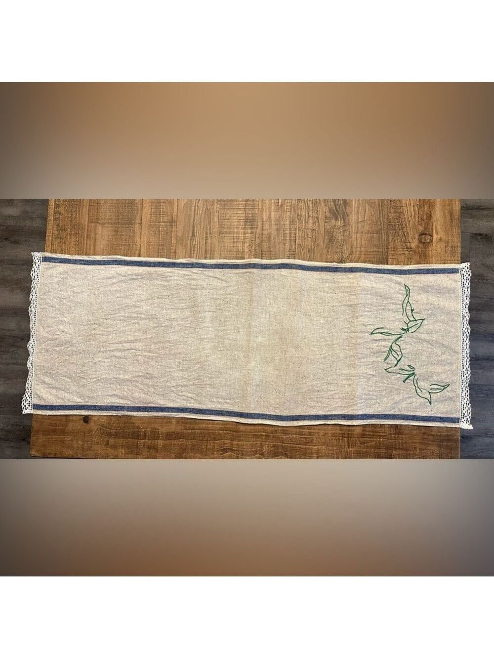 Vintage Dresser Scarf/Table Runner Hand Embroidery was started but not completed